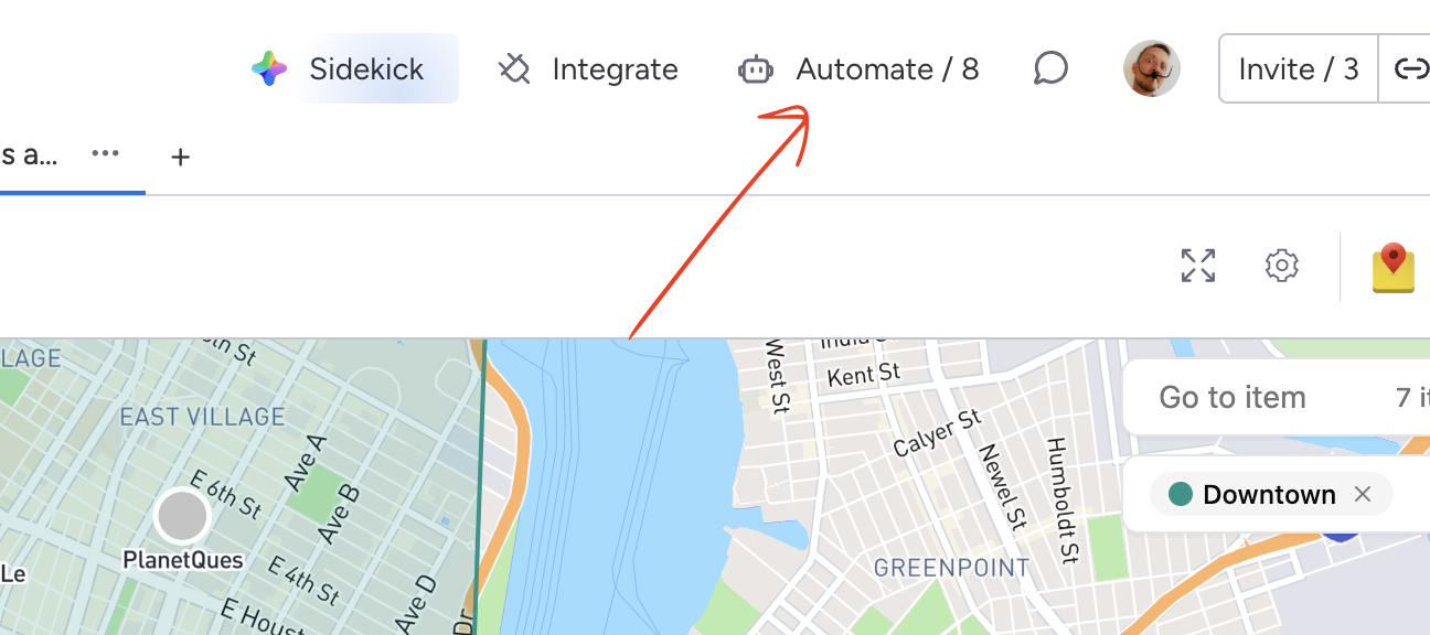 Automate button in monday.com